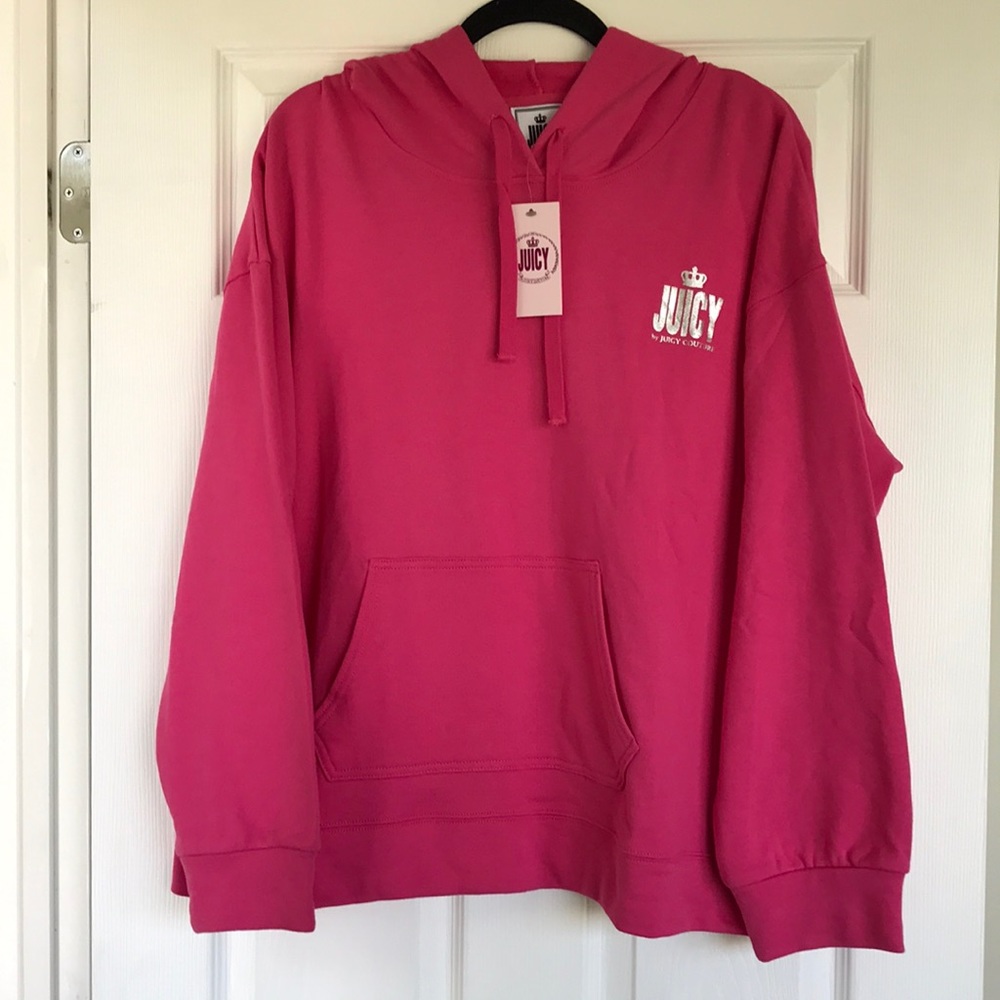 Juicy Couture size 2x Bright Pink Hoodie sweatshirt new
